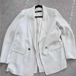 Zara Ivory Tailored Blazer